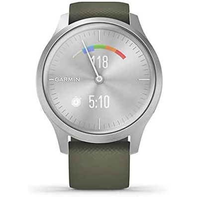 Smartwatch Garmin Vívomove Estilo GPS Plata y Verde