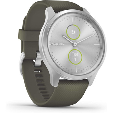 Smartwatch Garmin Vívomove Estilo GPS Plata y Verde