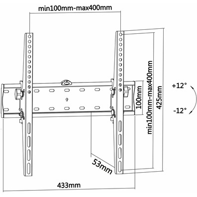 Soporte de pared Inclinable Aisens WT55T-015 TV/Monitor de 32 ''-55' '