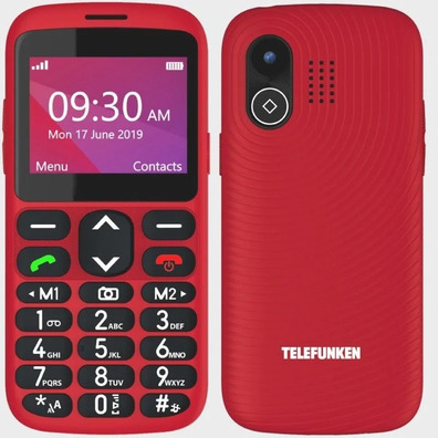 Teléfono Móvil Telefunken S520 pará Personas Mayores Rojo