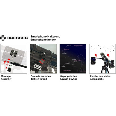 Telescopio Bresser Skylux con Soporte pará Smartphone 70/700