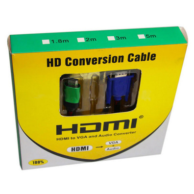 Adaptador HDMI/VGA con áudio 5m