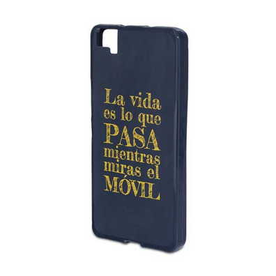 Funda TPU Azul Tacto Goma La Vida - BQ Aquaris M5